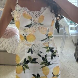 Dolce & Gabbana 100% Silk Lemon Print Midi Dress 🍋
